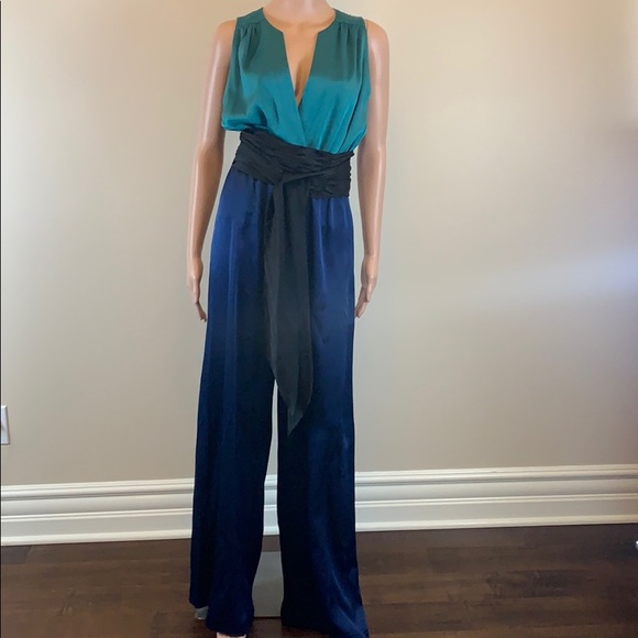 Carolina Ritzler colorblock satin jumpsuit - Picture 4 of 9